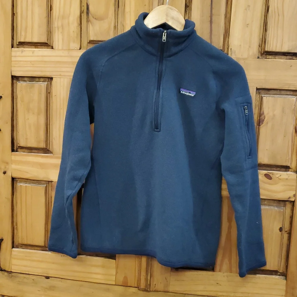 Patagonia Better Sweater Navy Blue Jacket Women Small Quarter Zip Pullover - Picture 3 of 13